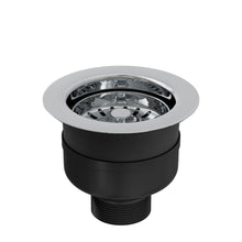 Top - Fix Polished Steel 90mm Kitchen Strainer Waste Without Overflow - JJ Building Materials