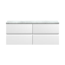 Hudson Reed Urban 1200mm Wall Hung 4-drawer Unit & Laminate Worktop Contemp Satin White MFC Painted Matt 522x1205x390mm - URB104LBG2