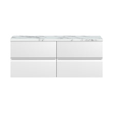 Hudson Reed Urban 1200mm Wall Hung 4-drawer Unit & Laminate Worktop Contemp Satin White MFC Painted Matt 522x1205x390mm - URB104LCM2