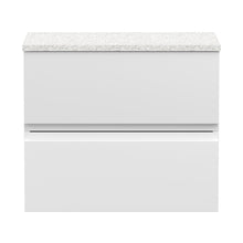 Hudson Reed Urban 600mm Wall Hung 2-drawer Vanity Unit & Laminate Worktop Contemp Satin White MFC Painted Matt 522x605x390mm - URB104LSW