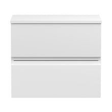 Hudson Reed Urban 600mm Wall Hung 2-drawer Vanity Unit & Worktop Contemp Satin White MFC Painted Matt 518x605x390mm