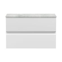 Hudson Reed Urban 800mm Wall Hung 2-drawer Vanity Unit & Laminate Worktop Contemp Satin White MFC Painted Matt 522x805x390mm - URB106LBG
