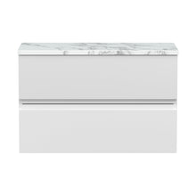 Hudson Reed Urban 800mm Wall Hung 2-drawer Unit & Laminate Worktop Contemp Satin White MFC Painted Matt 522x810x390mm