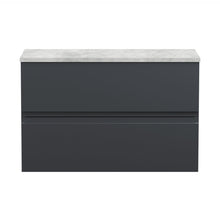 Hudson Reed Urban 800mm Wall Hung 2 Drawer Vanity & Laminate Top Contemp Soft Black MFC Painted Matt 522x810x390mm - URB1406LBG