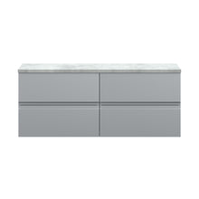Hudson Reed Urban 1200mm Wall Hung 4-drawer Unit & Laminate Worktop Contemp Satin Grey MFC Painted Matt 522x1205x390mm - URB204LBG2