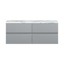 Hudson Reed Urban 1200mm Wall Hung 4-drawer Unit & Laminate Worktop Contemp Satin Grey MFC Painted Matt 522x1205x390mm - URB204LCM2