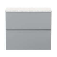 Hudson Reed Urban 600mm Wall Hung 2-drawer Vanity Unit & Laminate Worktop Contemp Satin Grey MFC Painted Matt 522x605x390mm - URB204LSW
