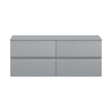 Hudson Reed Urban 1200 Wall Hung 4 Drawer Unit & Worktop Contemp Satin Grey MFC Painted Matt 518x1205x390mm
