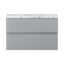 Hudson Reed Urban 800mm Wall Hung 2-drawer Unit & Laminate Worktop Contemp Satin Grey MFC Painted Matt 522x810x390mm