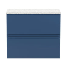 Hudson Reed Urban 600mm Wall Hung 2-drawer Vanity Unit & Laminate Worktop Contemp Satin Blue MFC Painted Matt 522x605x390mm - URB304LSW