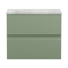 Hudson Reed Urban 600mm Wall Hung 2 Drawer Unit & Laminate Top Contemp Satin Green MFC Painted Matt 522x610x390mm - URB804LBG