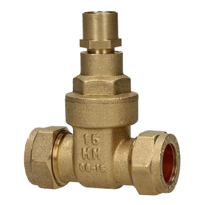 V&G Compression 15mm Lockshield Gate Valve