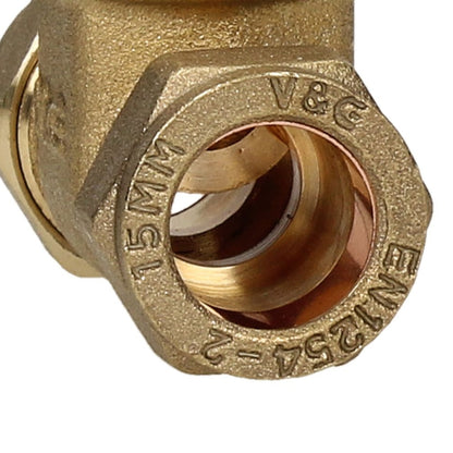 V&G Compression 15mm Lockshield Gate Valve
