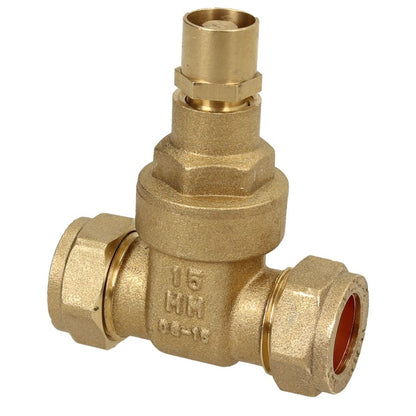 V&G Compression 15mm Lockshield Gate Valve