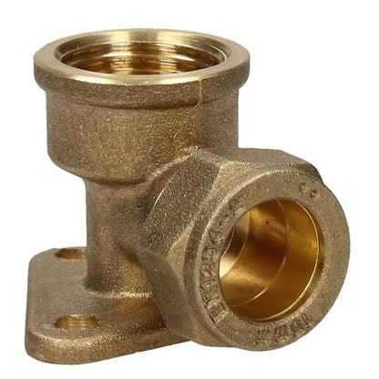 V&G Compression 15mm x 1/2 Backplate Elbow