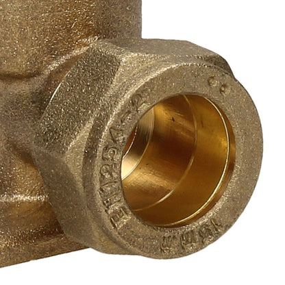 V&G Compression 15mm x 1/2 Backplate Elbow