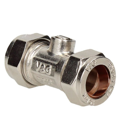 V&G Compression 22mm Chrome Isolation Valve