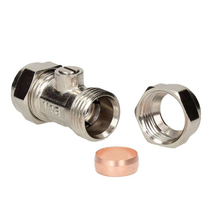 V&G Compression 22mm Chrome Isolation Valve