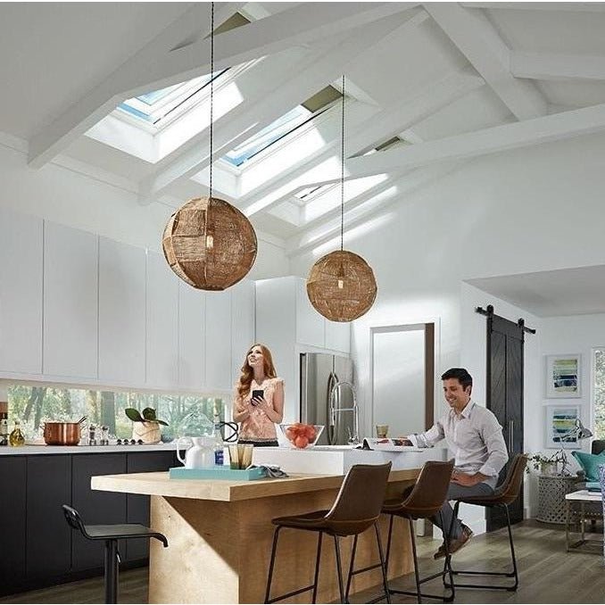 VELUX GGL Electric Pine Centre Pivot Roof Window - JJ Building Materials