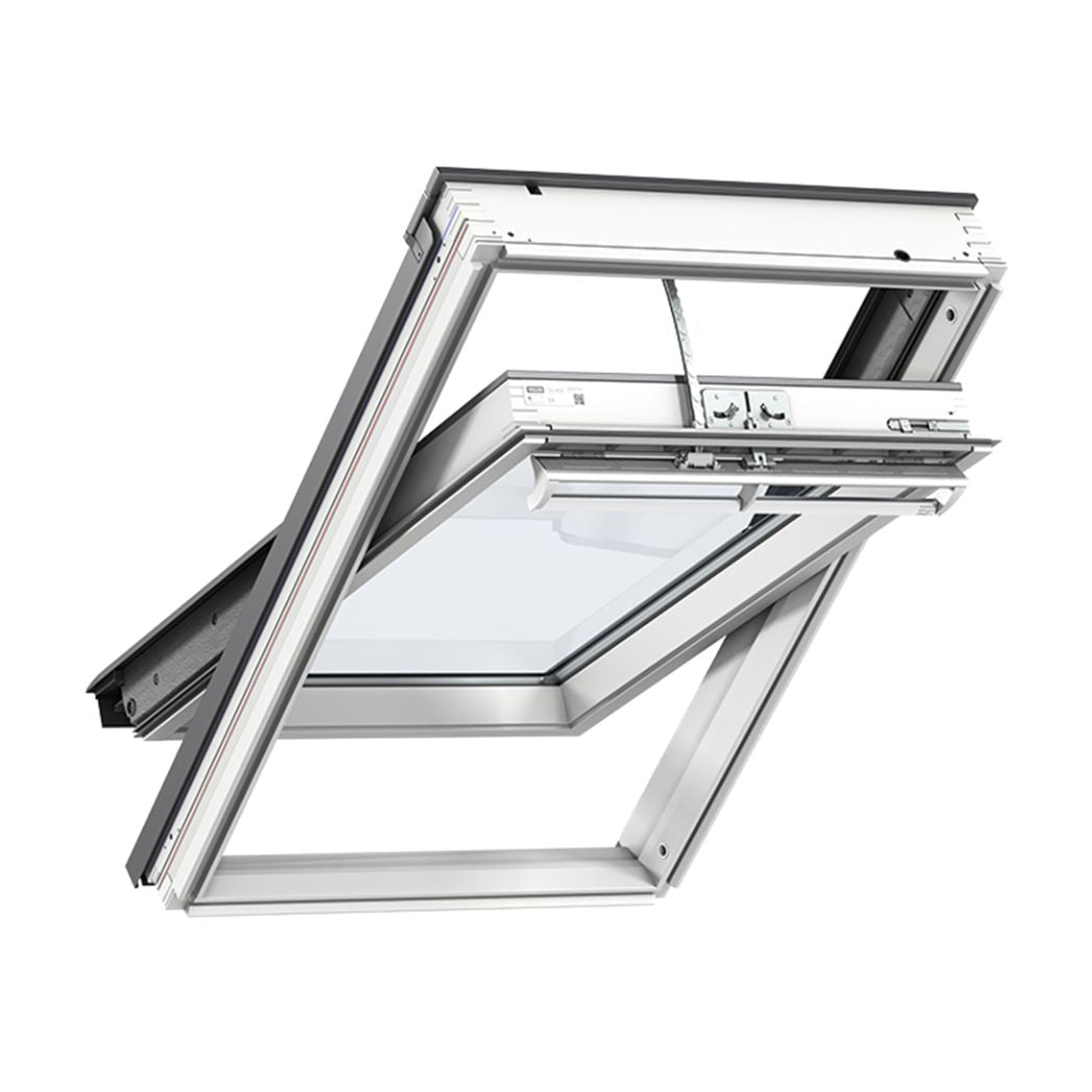 VELUX GGL Electric White Painted Centre Pivot Roof Window - JJ Building Materials