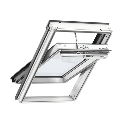 VELUX GGL Electric White Painted Centre Pivot Roof Window - JJ Building Materials