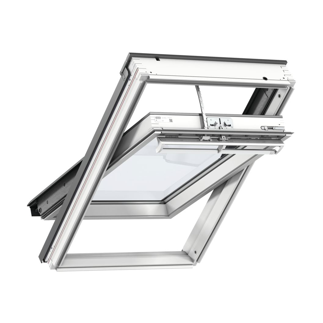 VELUX GGL Solar White Painted Centre Pivot Roof Window - JJ Building Materials