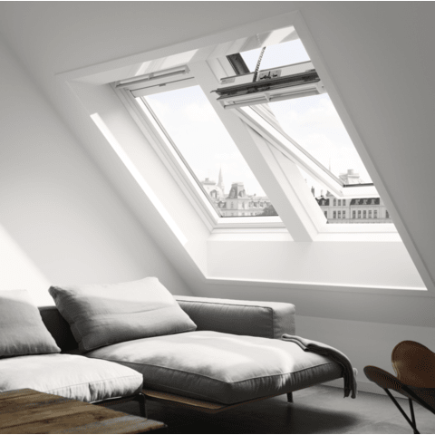 VELUX GGU Electic White uPVC Centre Pivot Roof Window - JJ Building Materials