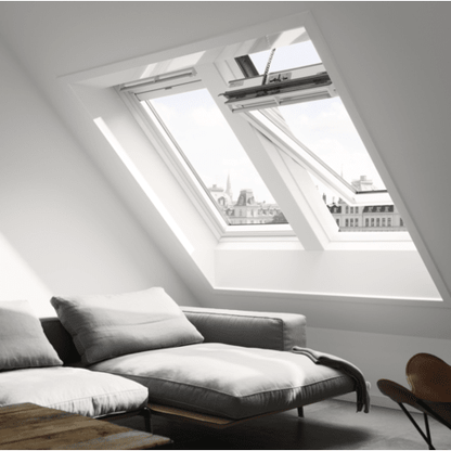 VELUX GGU Electic White uPVC Centre Pivot Roof Window - JJ Building Materials
