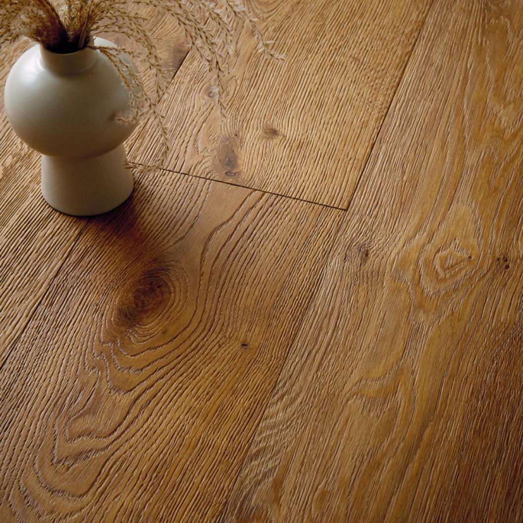 Verdant Smoked Oak Plank Brushed UV Oil Engineered Wood Flooring - 2.17m2 Pack Size | Contemporary Range - JJ Building Materials