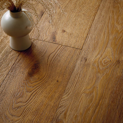 Verdant Smoked Oak Plank Brushed UV Oil Engineered Wood Flooring - 2.17m2 Pack Size | Contemporary Range - JJ Building Materials