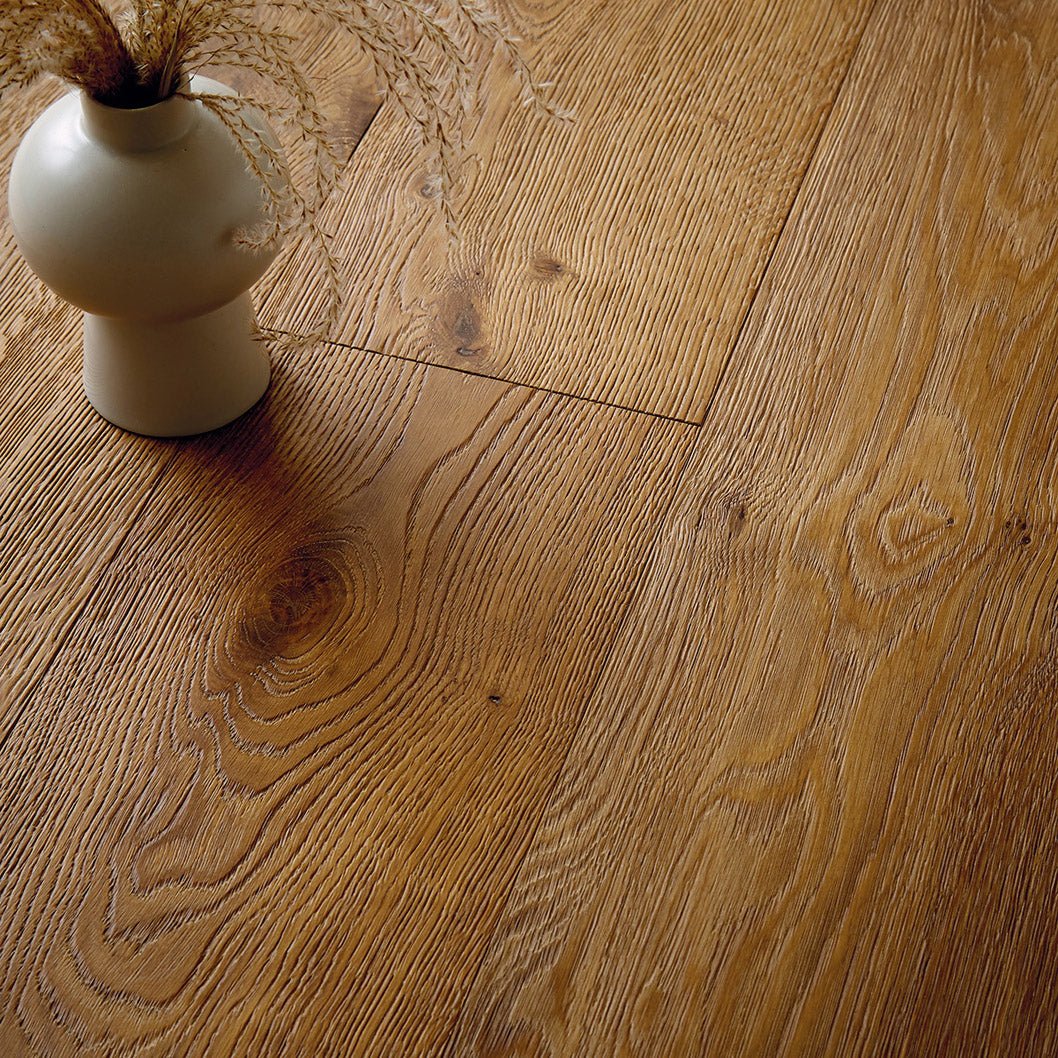 Verdant Smoked Oak Plank Brushed UV Oil Engineered Wood Flooring - 2.17m2 Pack Size | Contemporary Range - JJ Building Materials