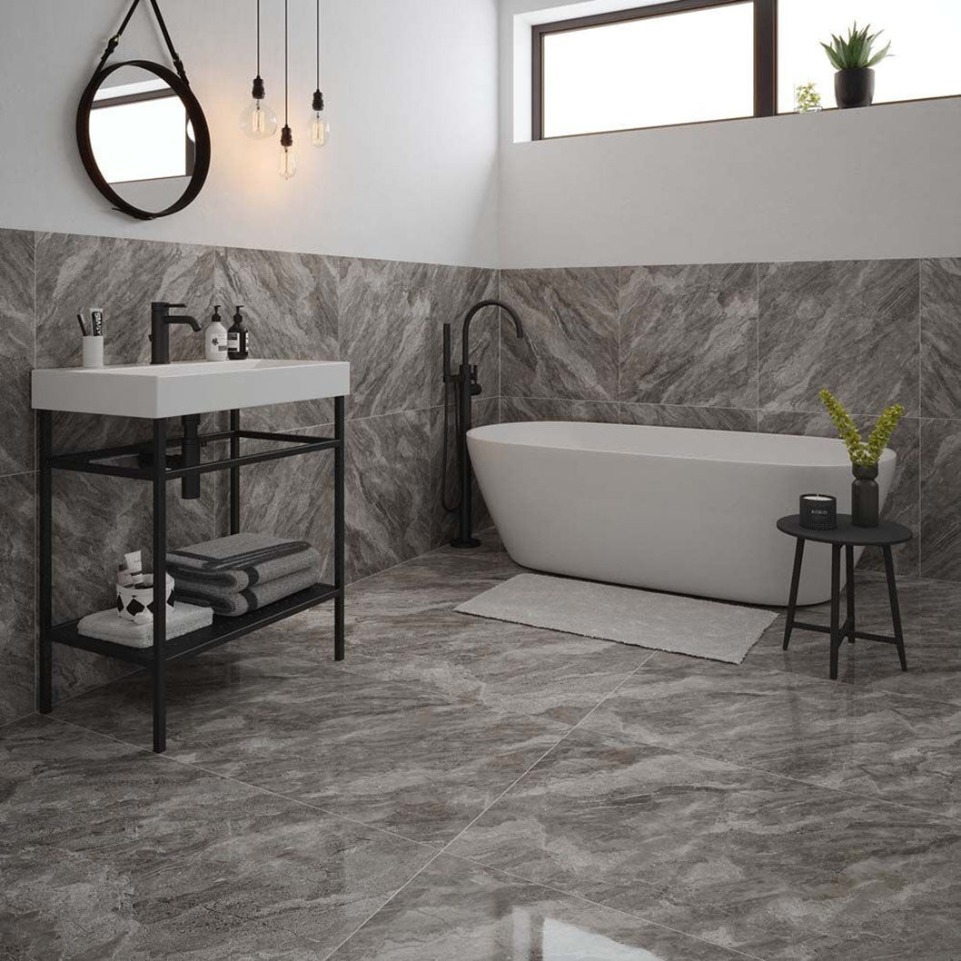 Verona Apollo Grey Wall & Floor Tile 600x1200mm - JJ Building Materials