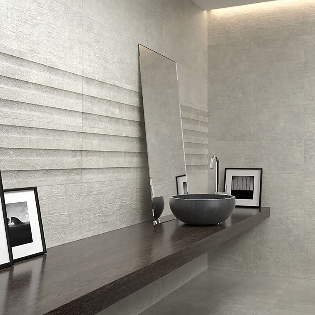Verona Brooklyn Grey Décor Wall Tile 300x900mm - JJ Building Materials