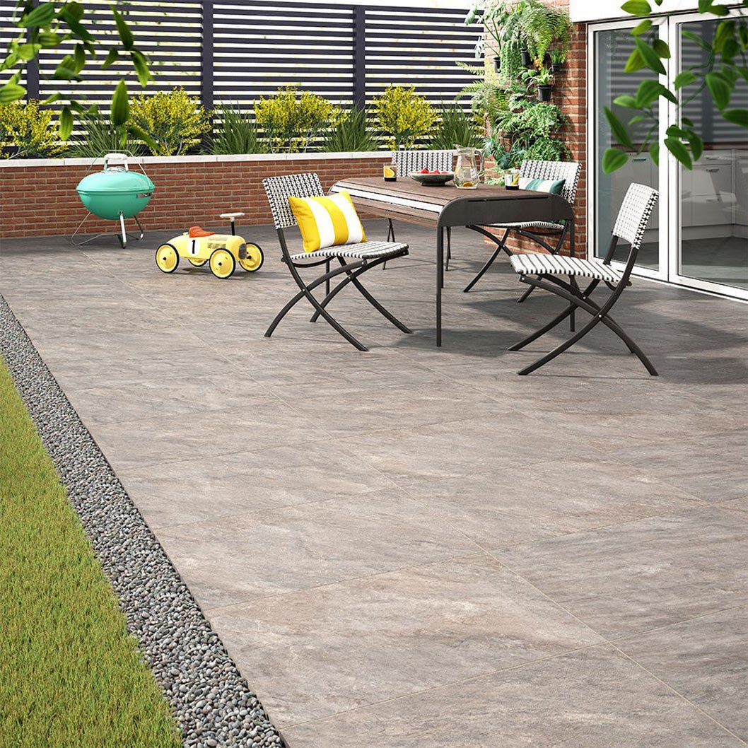 Verona Canyon Stone Grey Outdoor Porcelain Floor Tile 900x600x20mm - JJ Building Materials