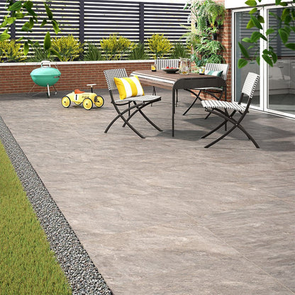 Verona Canyon Stone Grey Outdoor Porcelain Floor Tile 900x600x20mm - JJ Building Materials
