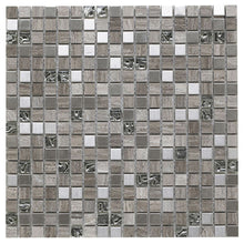 Verona Cedar Grey Glass/Stone/Metal Mix Mosaic 300x300mm - JJ Building Materials