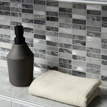 Verona Creswell Grey Stone & Metal Mix Linear Mosaic 300x305mm - JJ Building Materials