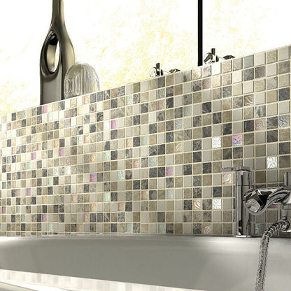 Verona Emperador Cream Glass/Stone Mix Mosaic 300x300mm - JJ Building Materials