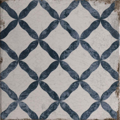 Verona Garcia Trellis Blue Wall & Floor Tile 200x200mm - JJ Building Materials