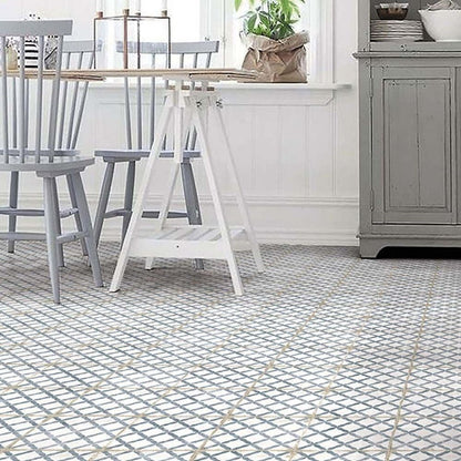 Verona Garcia Trellis Blue Wall & Floor Tile 200x200mm - JJ Building Materials