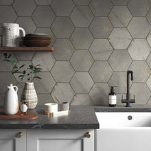 Verona Hex Steel Wall & Floor Tile 175x202mm - JJ Building Materials
