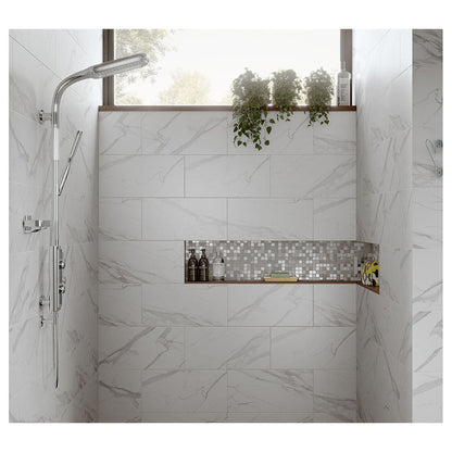 Verona Hutton White/Silver Glass & Stone Mix Mosaic 300x300mm - JJ Building Materials