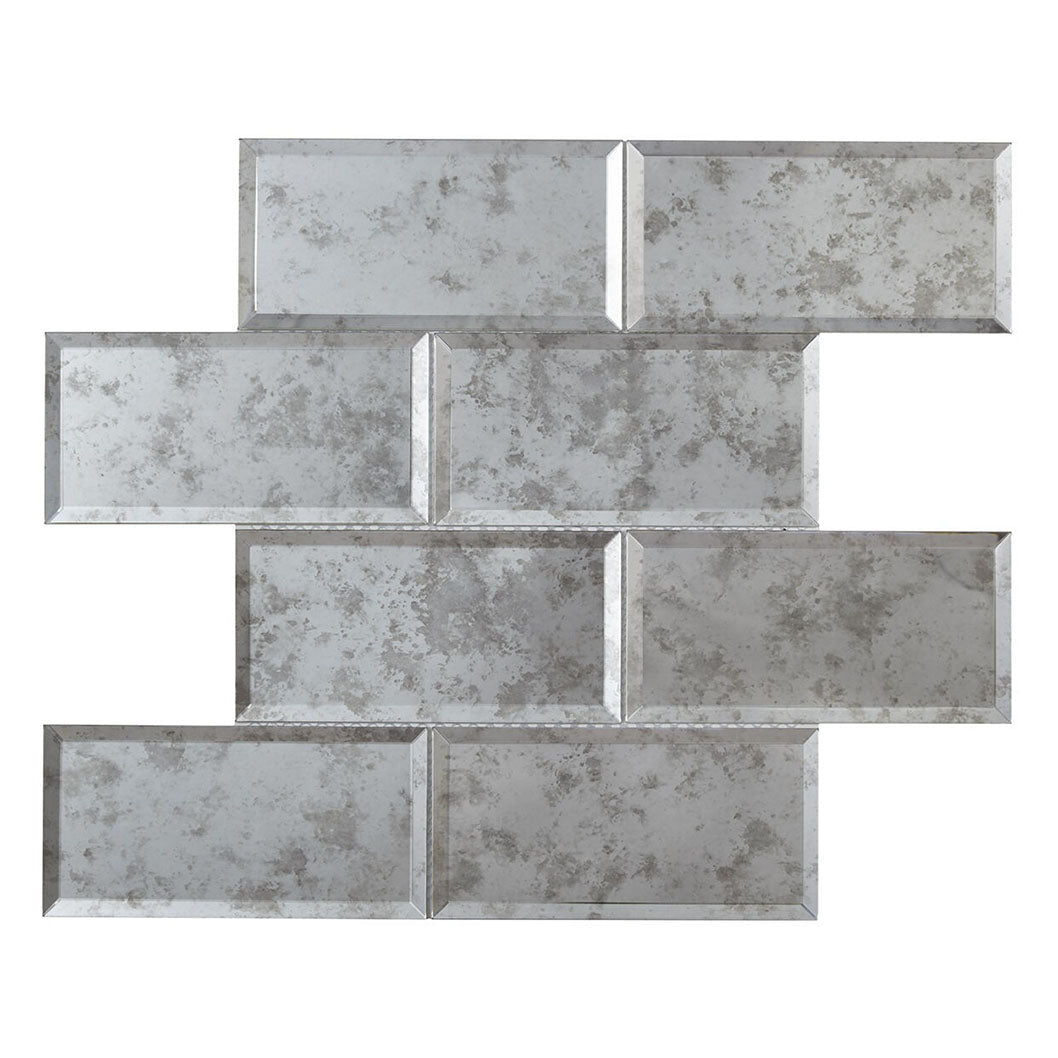 Verona Lumiere Bevel Mirror Brick Mosaic 300x305mm - JJ Building Materials