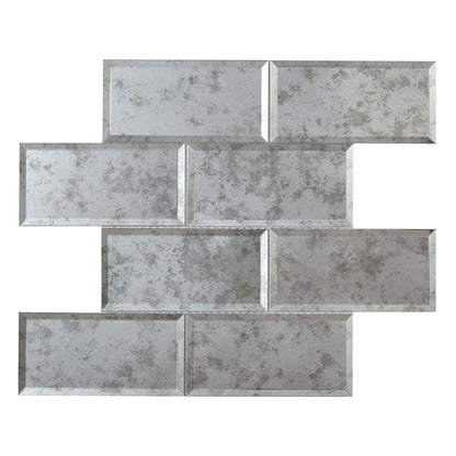 Verona Lumiere Bevel Mirror Brick Mosaic 300x305mm - JJ Building Materials