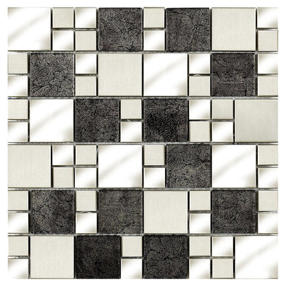 Verona Moonlight Glass/Metal Mix Modular Mosaic 300x300mm - JJ Building Materials