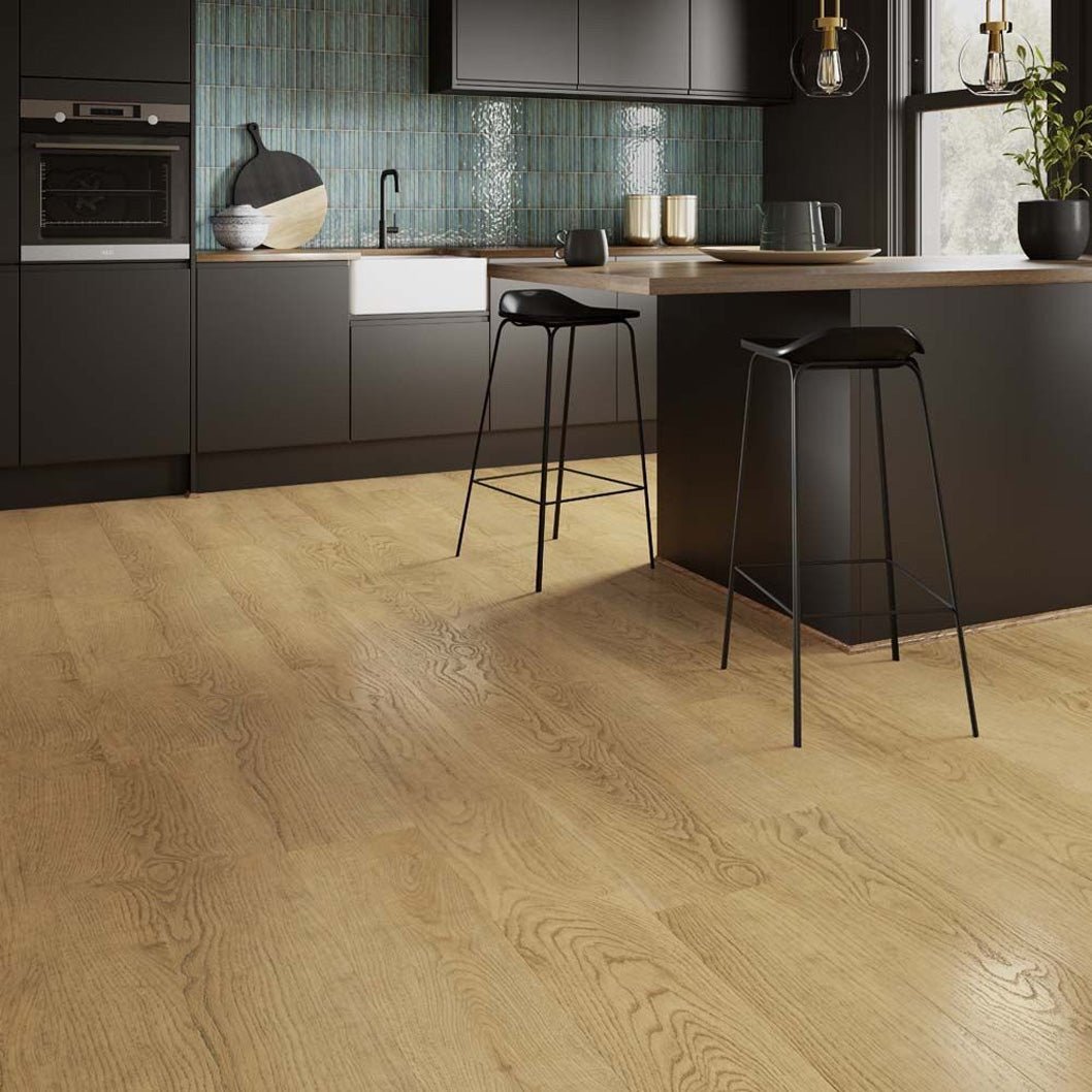 Verona Premium Natural Oak Rigid Plank 1219.2x228.6x7.5mm with Built in Underlay - 1.15m2 Per Pack - JJ Building Materials