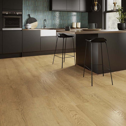 Verona Premium Natural Oak Rigid Plank 1219.2x228.6x7.5mm with Built in Underlay - 1.15m2 Per Pack - JJ Building Materials