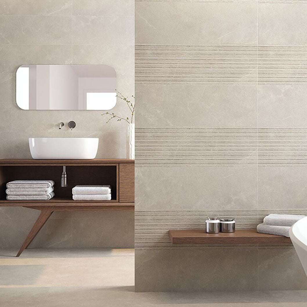 Verona Pueblo Grey Décor Wall Tile 300x900mm - JJ Building Materials
