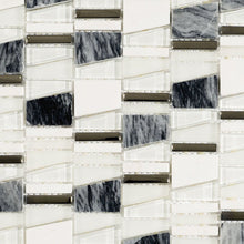 Verona Salvador Grey Stone/Glass Angular Mix Mosaic 300x300mm - JJ Building Materials