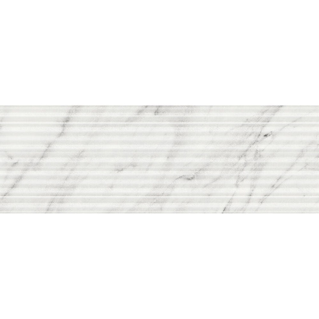 Verona Terma White Décor Wall Tile 250x750mm - JJ Building Materials